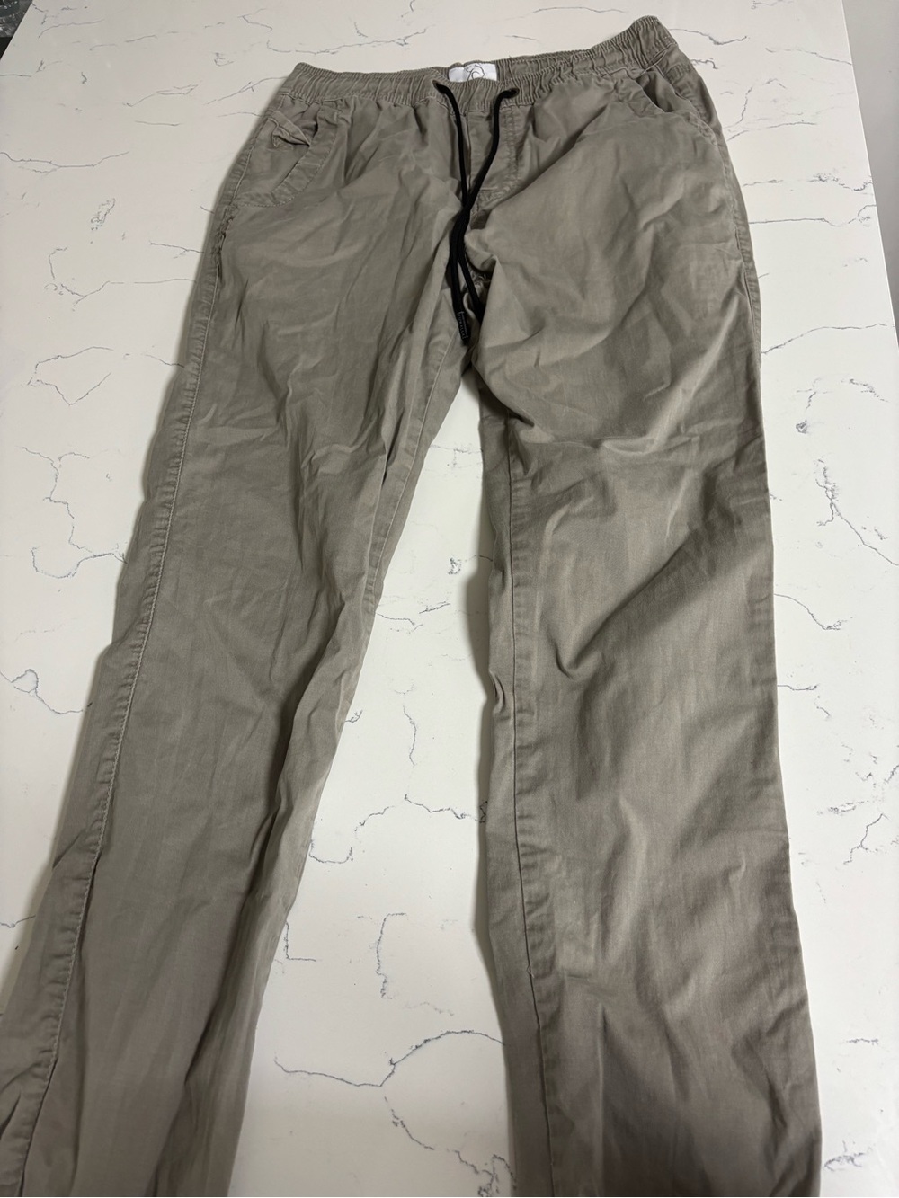 Men's Drawstring Chinos - Olive Green